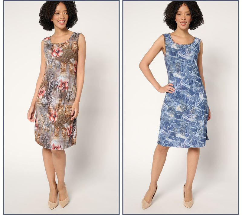 Women with Control Regular Reversible Printed Como Jersey Dress — View 11