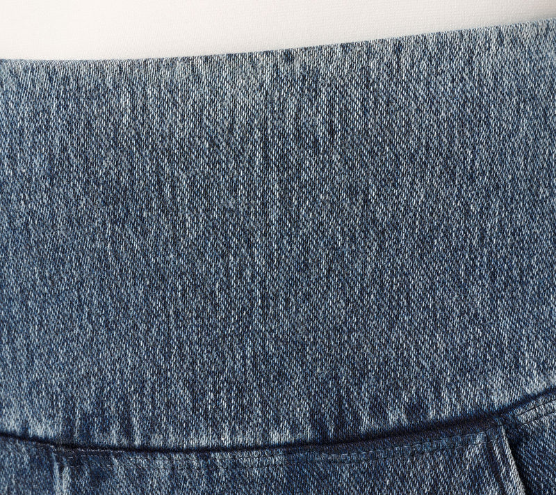 Women with Control Tummy Control Petite Straight Leg Denim Pants — View 13