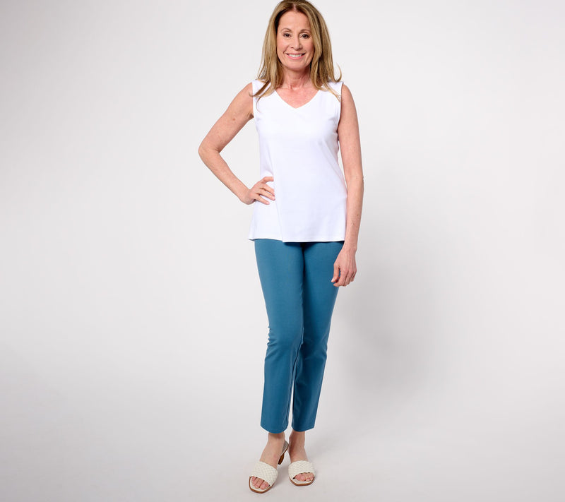 Women with Control Tummy Control 86/14 Petite Slim Leg Pants — View 15