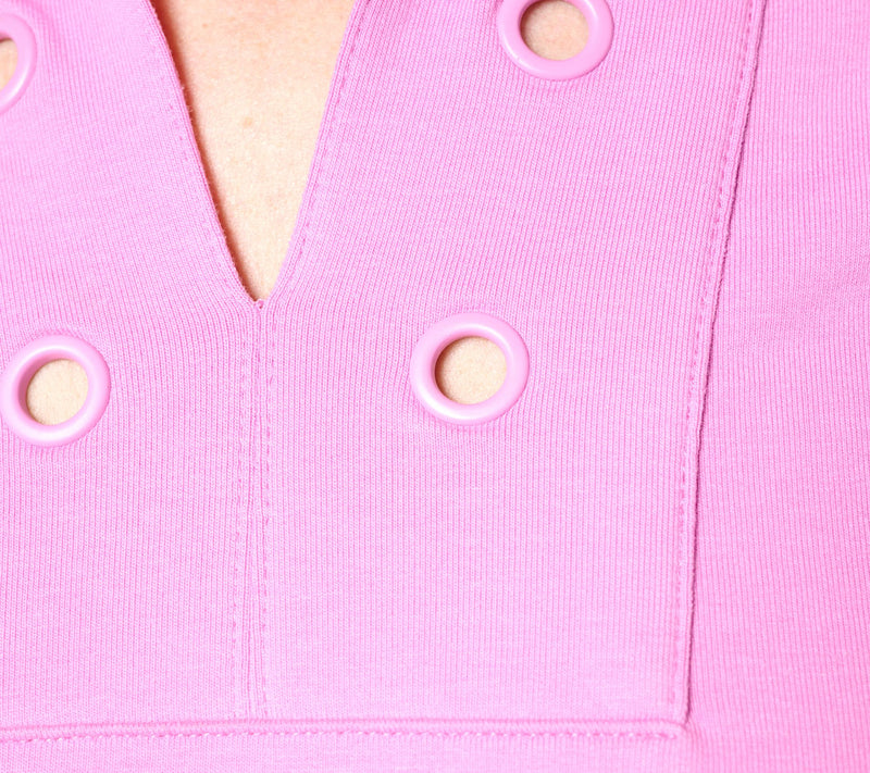 Denim & Co. Active French Terry Long Sleeve Top w/ Grommets — View 12