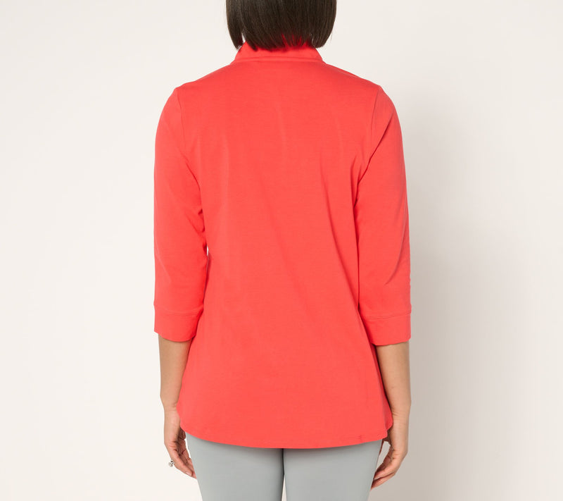 Denim & Co. Active Jersey Half Zip Tunic with Nautical Zip — View 4