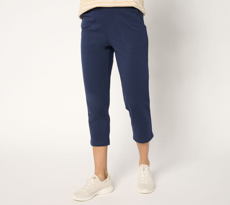 Denim & Co. Tall EasyWear French Terry Crop Pant — Main view