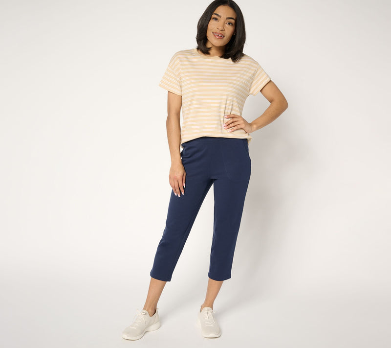 Denim & Co. Tall EasyWear French Terry Crop Pant — View 5