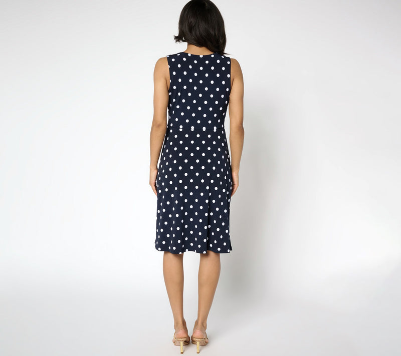 Susan Graver Regular Liquid Knit Faux Wrap Cascade Dress — View 16
