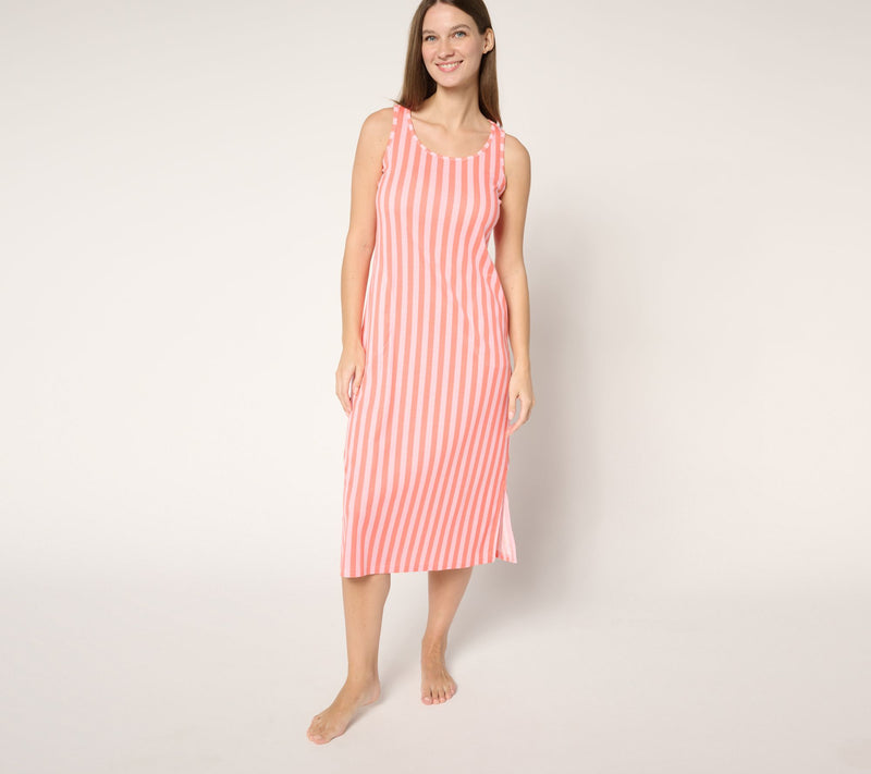 MUK LUKS Stretch Faux Denim Topper & Rib Knit Lounge Dress — View 14