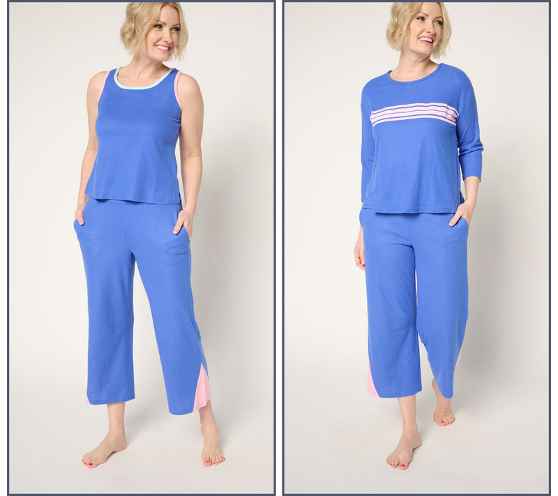 MUK LUKS Waffle Knit 3-Piece Lounge Set — View 7