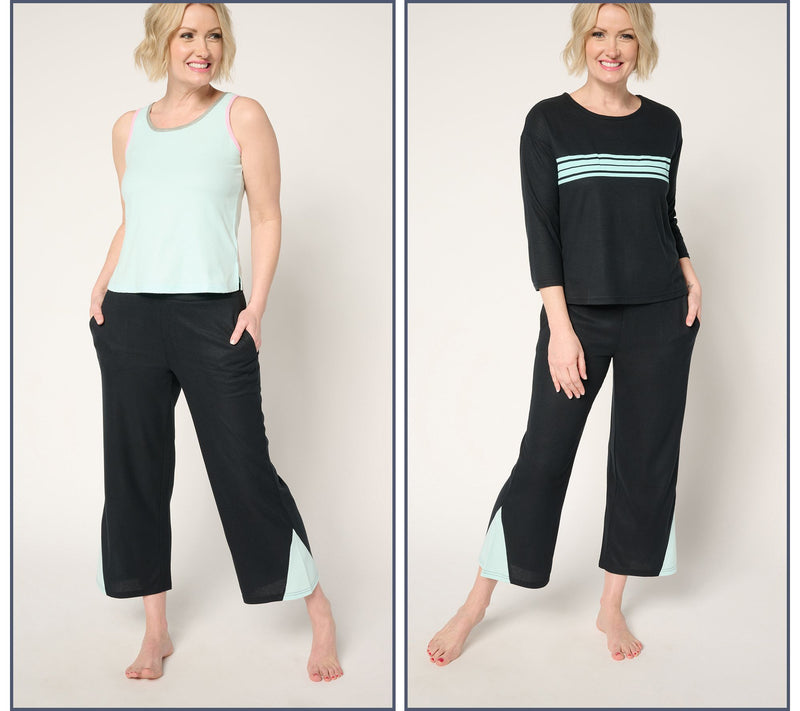 MUK LUKS Waffle Knit 3-Piece Lounge Set — View 5