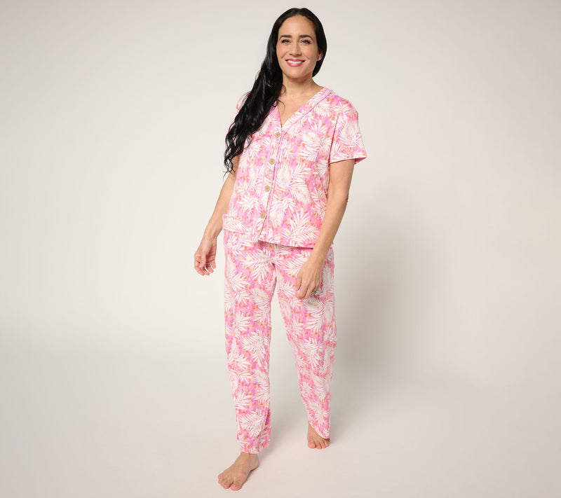 MUK LUKS Dream Cloud Button Front Short Sleeve Pajama Set — View 15