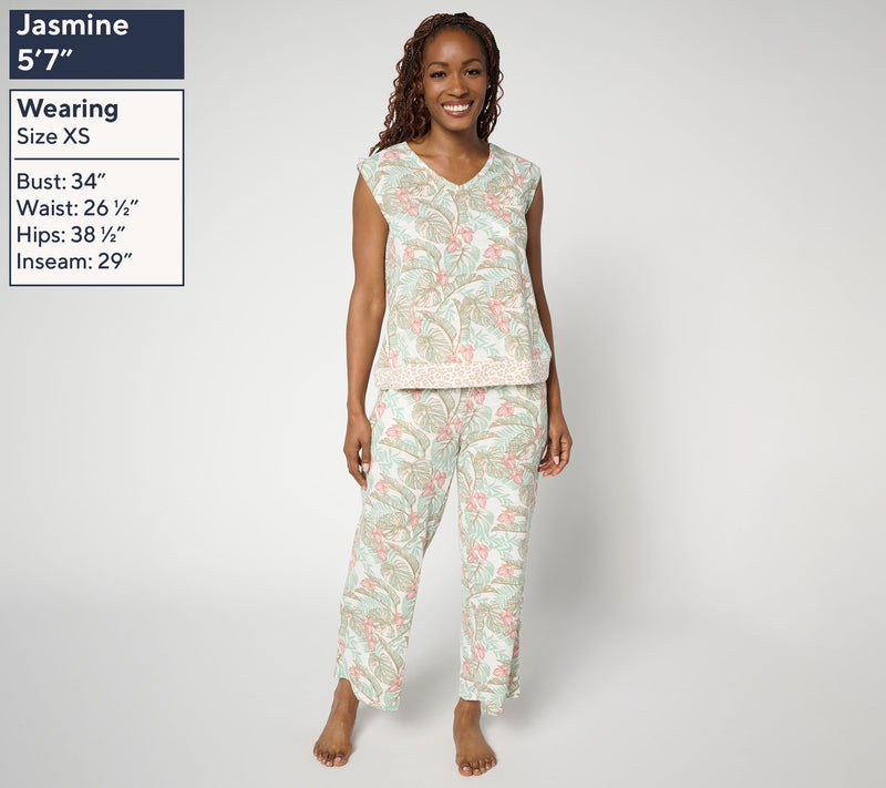 MUK LUKS Jacquard Rib Two-Piece Lounge Set — View 3