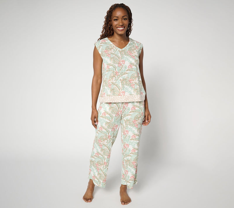 MUK LUKS Jacquard Rib Two-Piece Lounge Set — View 17