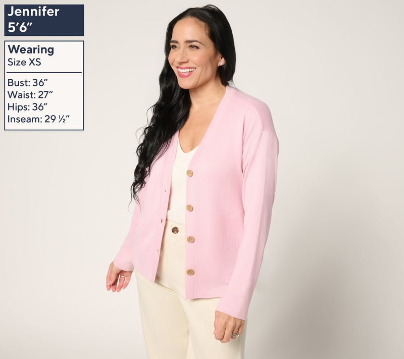 MUK LUKS Butter Knit Button Front Cardigan — View 15