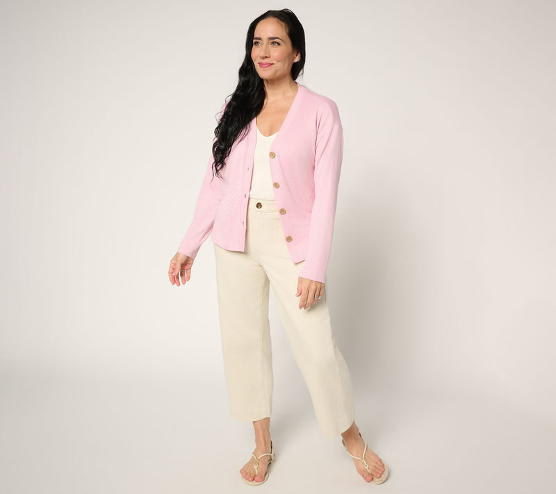 MUK LUKS Butter Knit Button Front Cardigan — View 17