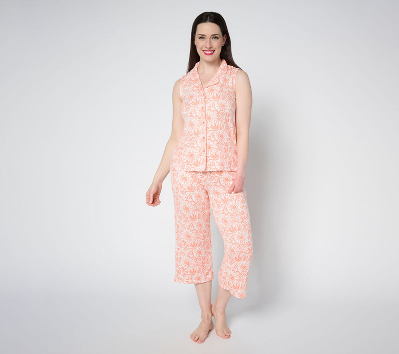 MUK LUKS Ribbed Butterknit Sleeveless Notch Collar Pajama Set — View 13