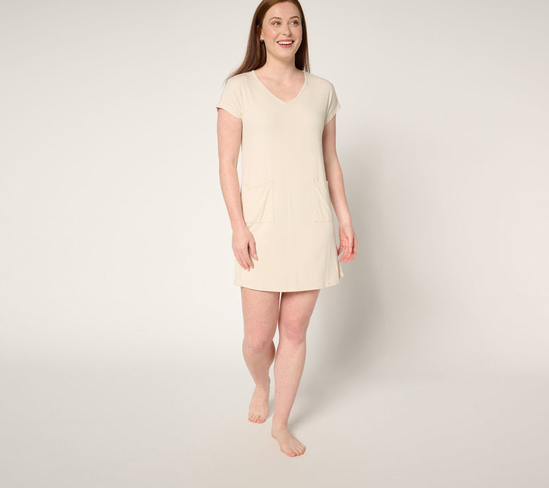 MUK LUKS Butter Knit Short-Sleeve Shift Dress — View 9