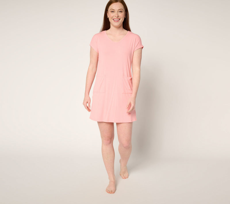 MUK LUKS Butter Knit Short-Sleeve Shift Dress — View 7