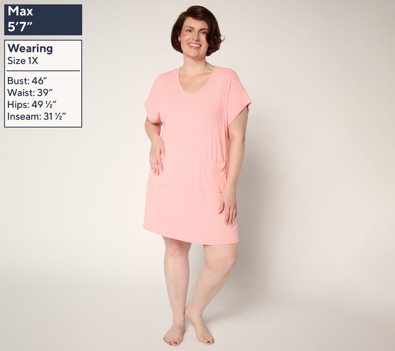 MUK LUKS Butter Knit Short-Sleeve Shift Dress — View 12