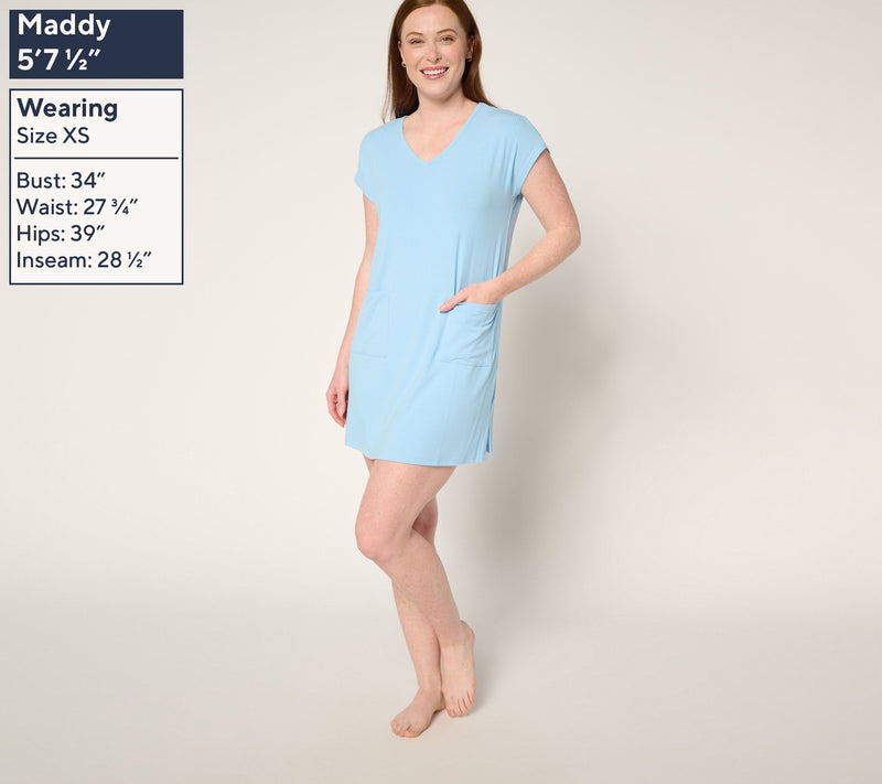 MUK LUKS Butter Knit Short-Sleeve Shift Dress — View 13