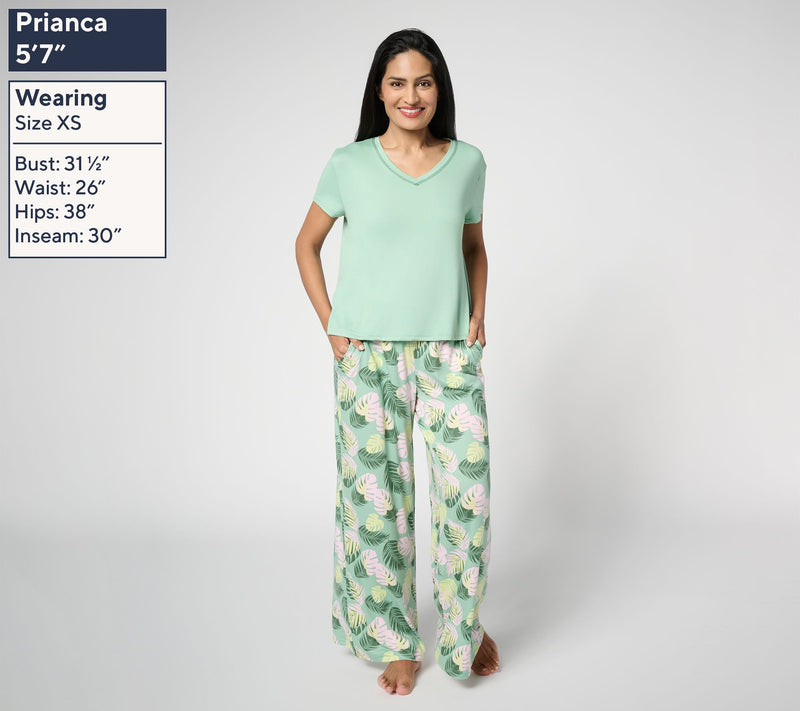 MUK LUKS Cloud Knit Boxy Tee & Relaxed Pant Pajama Set — View 13