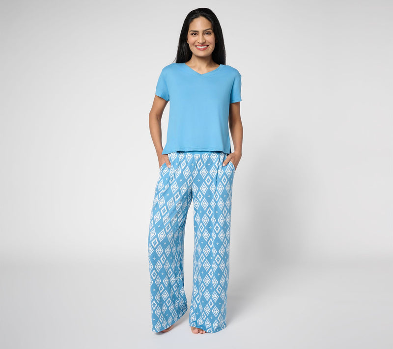 MUK LUKS Cloud Knit Boxy Tee & Relaxed Pant Pajama Set — View 5