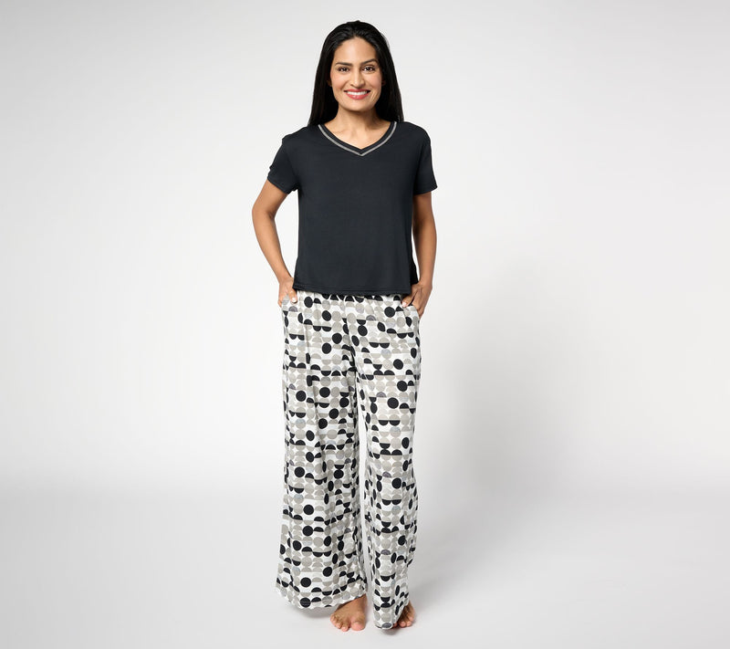 MUK LUKS Cloud Knit Boxy Tee & Relaxed Pant Pajama Set — View 11