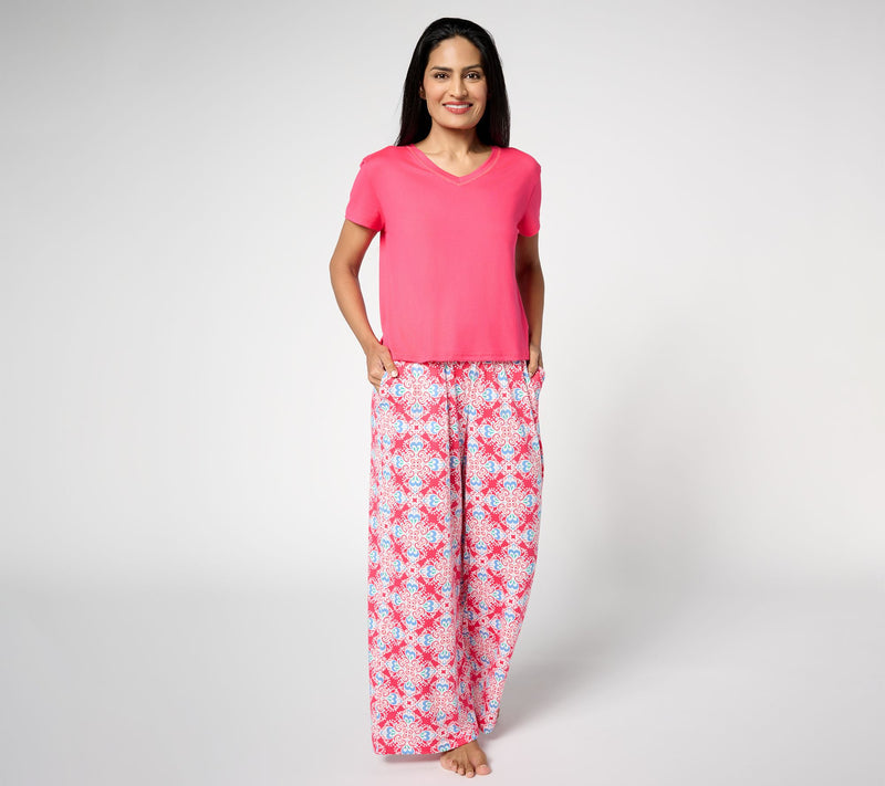 MUK LUKS Cloud Knit Boxy Tee & Relaxed Pant Pajama Set — Main view