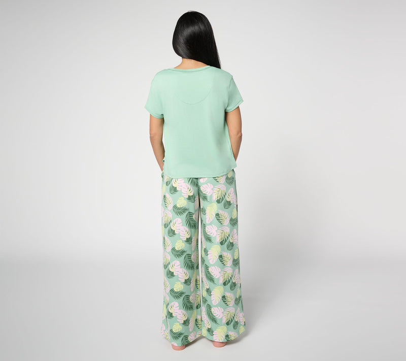 MUK LUKS Cloud Knit Boxy Tee & Relaxed Pant Pajama Set — View 14