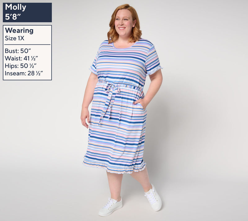 MUK LUKS Dream Cloud Ruffle Midi Dress — View 2