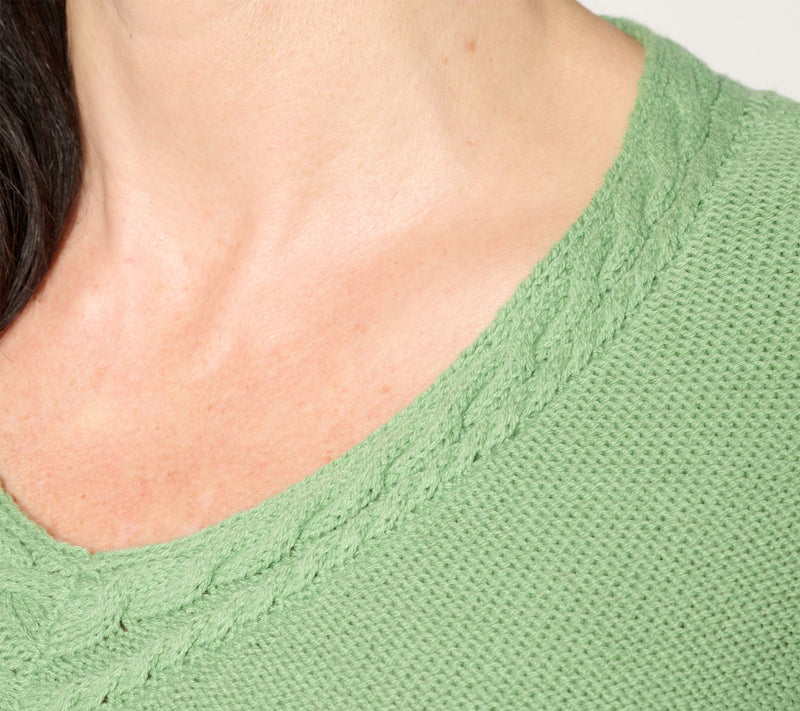 Susan Graver V-Neck Sweater with Fringe — View 8