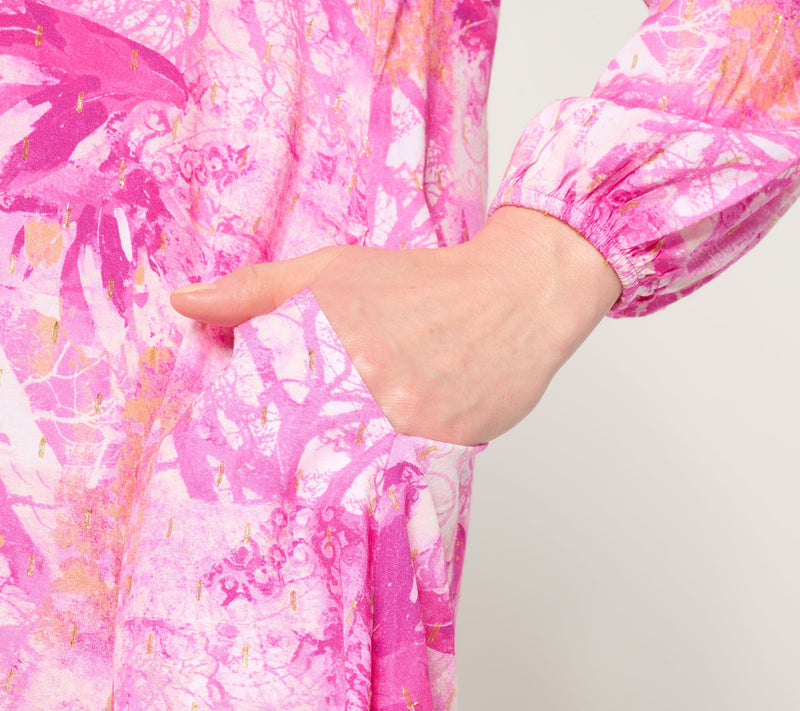 Susan Graver Soleil Regular Printed Woven Dress — View 12