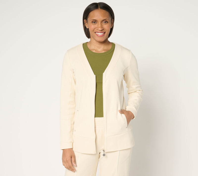 Sport Savvy Long Sleeve Zip Front Cardigan with On Seam Pockets — View 13