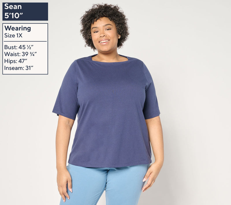 Denim & Co. Essentials True Cotton 3-Pack Envelope Tops — View 8