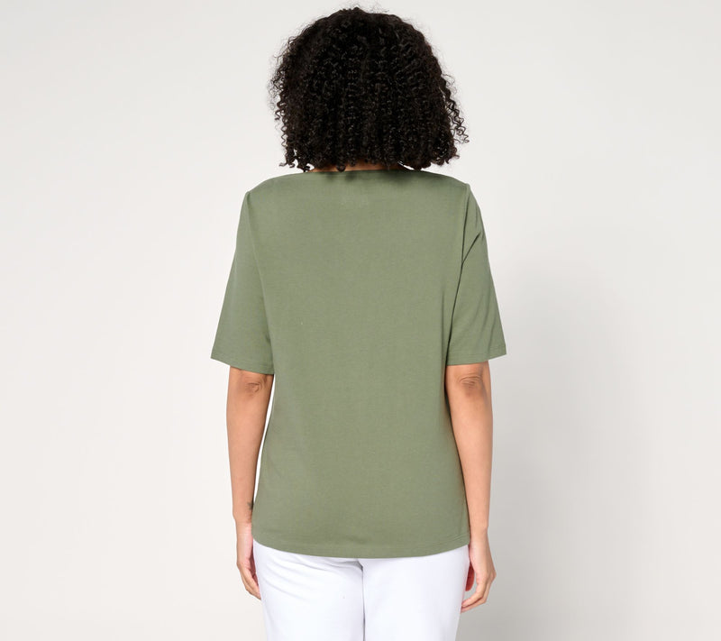 Denim & Co. Essentials True Cotton 3-Pack Envelope Tops — View 10