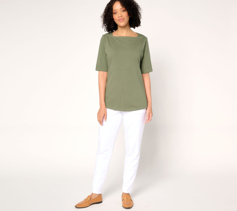 Denim & Co. Essentials True Cotton 3-Pack Envelope Tops — View 11