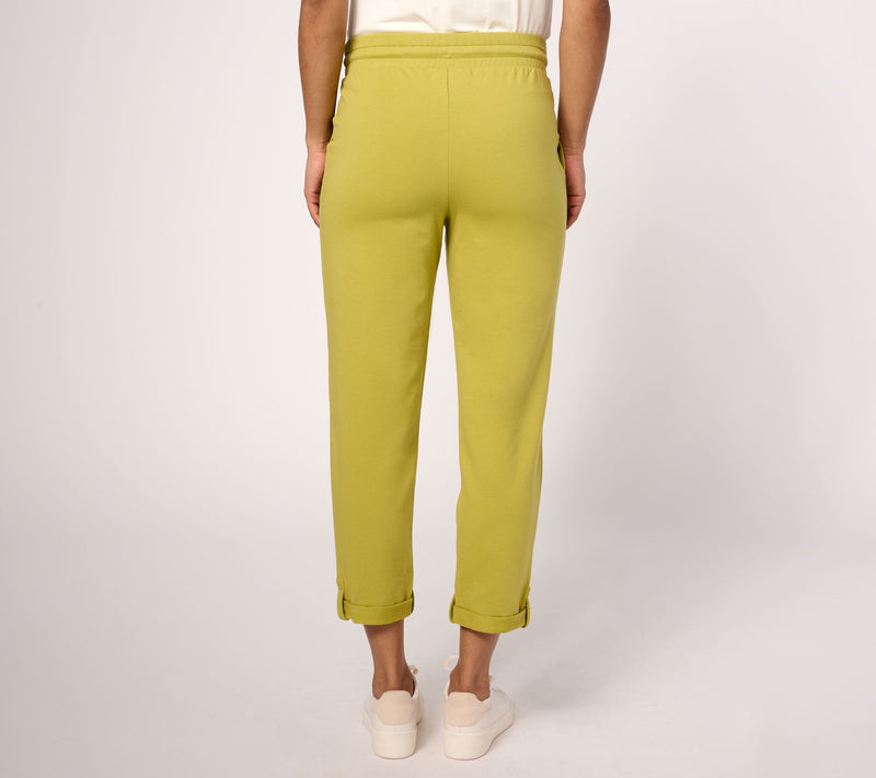 Denim & Co. Active Petite French Terry Tapered Crop Pant — View 12