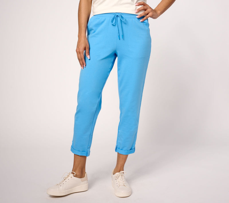 Denim & Co. Active Petite French Terry Tapered Crop Pant — View 7