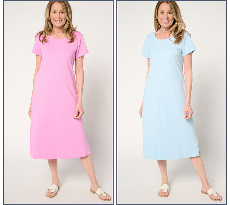 Denim & Co. Essentials Petite Perfect Jersey 2-Pack Dresses — View 5