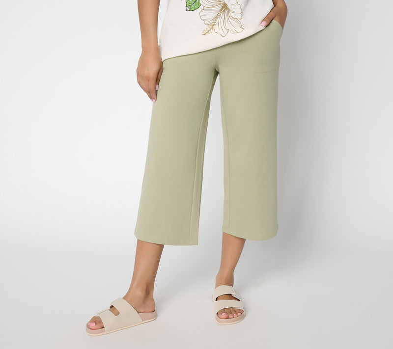 Denim & Co. Petite EasyWear French Terry Crop Pant — Main view