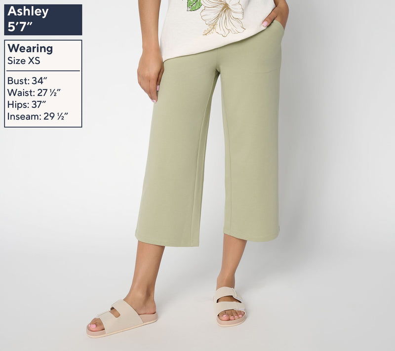 Denim & Co. Petite EasyWear French Terry Crop Pant — View 13