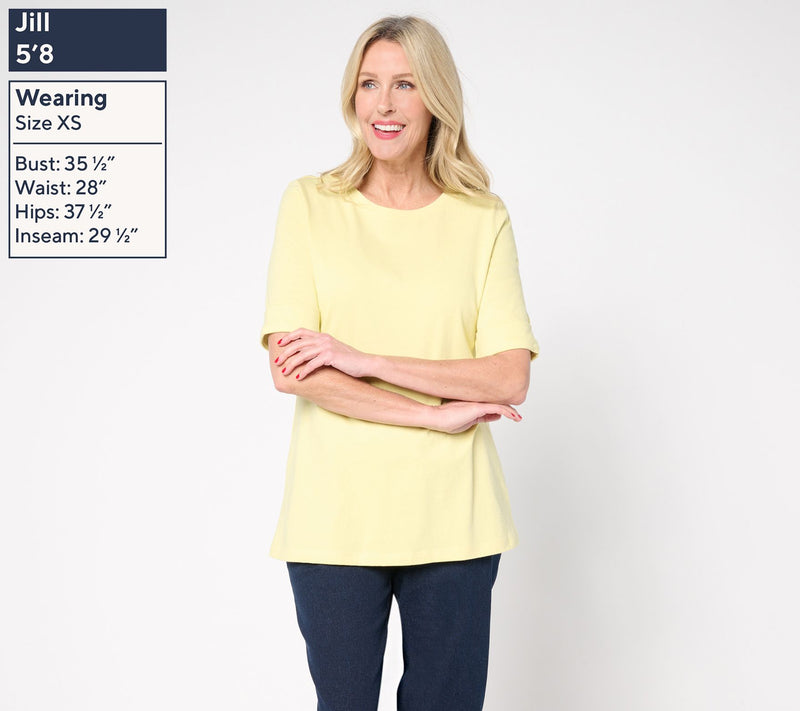 Denim & Co. Essentials Regular True Cotton Roll Cuff Tunic — View 13