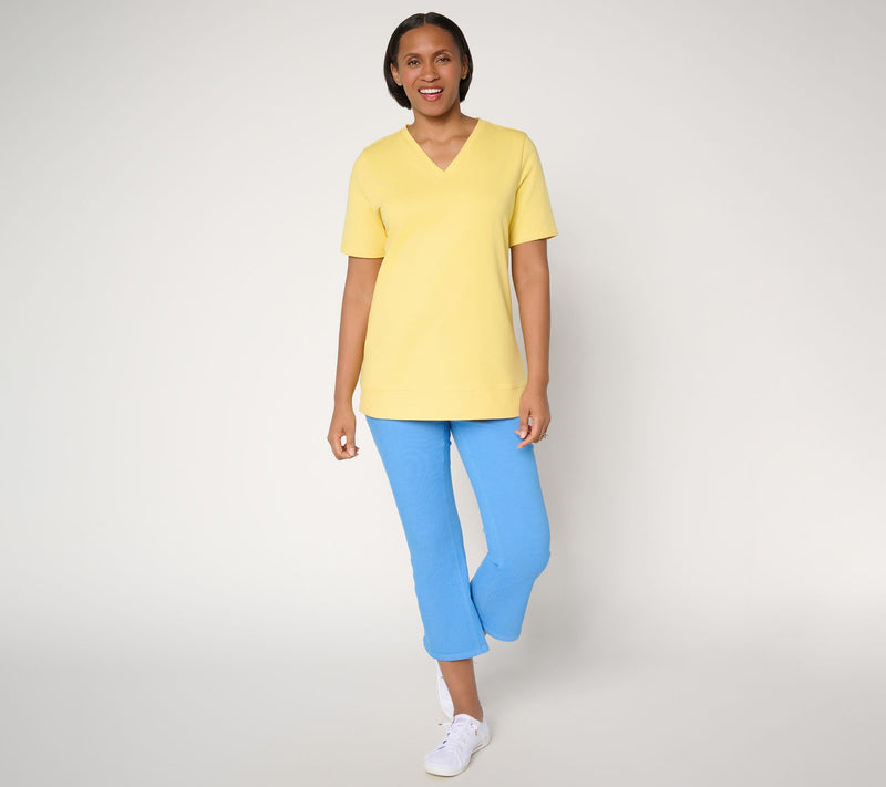 Denim & Co. EasyWear French Terry Short Sleeve Pullover — View 13