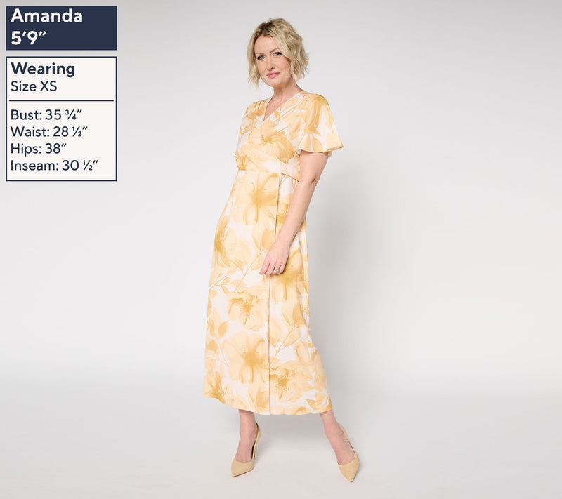 Me by Jennie Garth Petite Camellia Printed Faux Wrap Dress — View 11