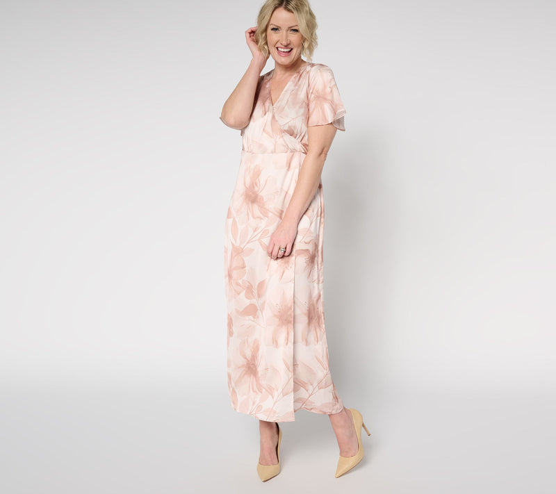 Me by Jennie Garth Petite Camellia Printed Faux Wrap Dress — View 3