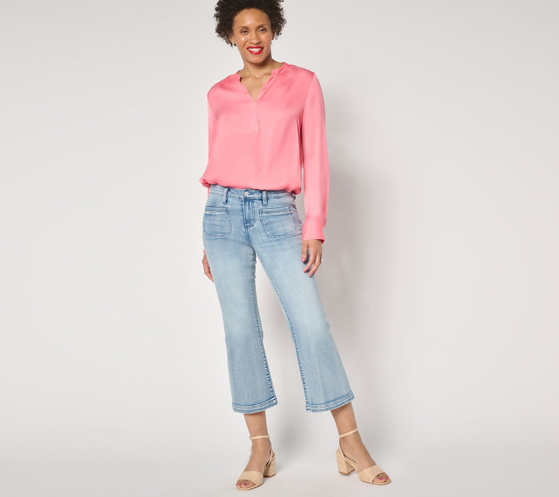 Liverpool Los Angeles Hannah Crop with Vintage Welt Pockets — View 10