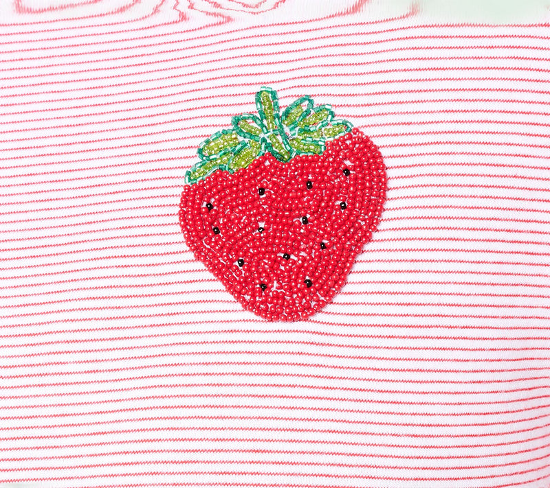 Denim & Co. Yarn-Dye Cotton Jersey Short-Sleeve Embellished Top — View 8