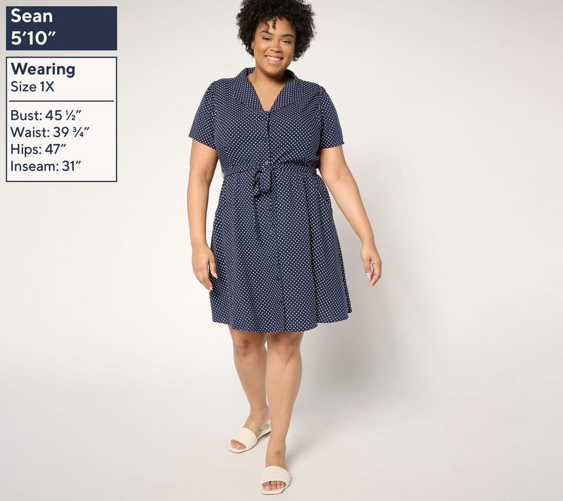 Me by Jennie Garth Petite Dottie Printed Dress — View 10