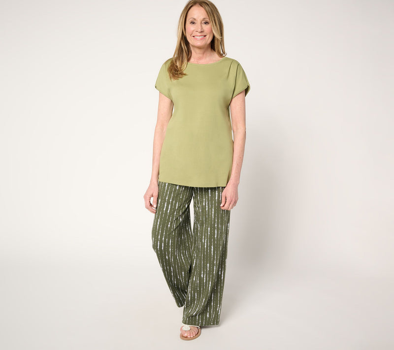 Denim & Co. Essentials 100% Cotton Rib Boatneck Dolman Top — View 5