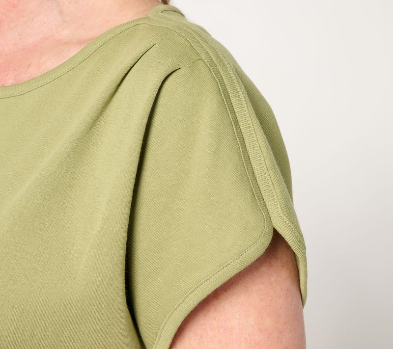 Denim & Co. Essentials 100% Cotton Rib Boatneck Dolman Top — View 6