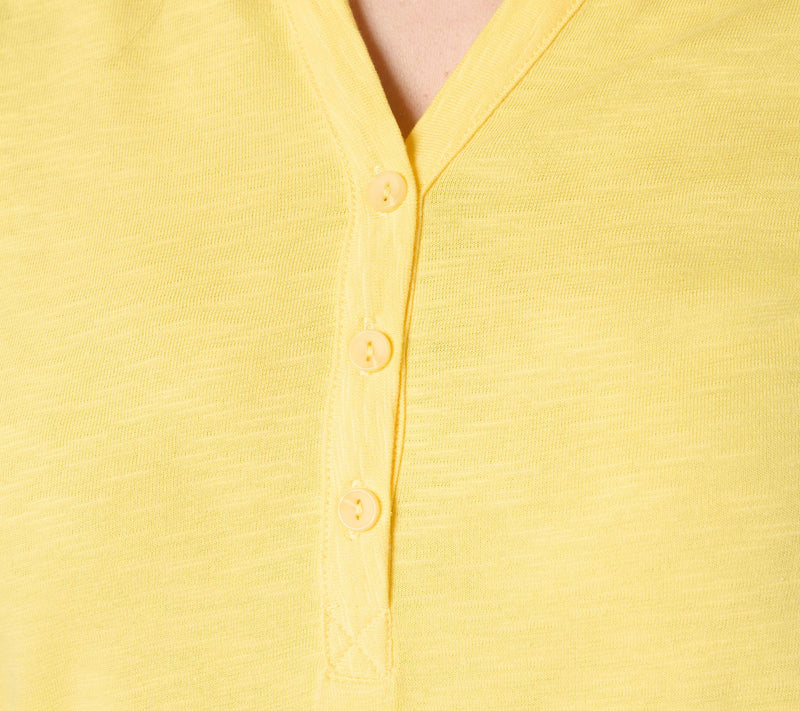 Denim & Co. Essentials Linen Blend Short Sleeve Henley — View 16