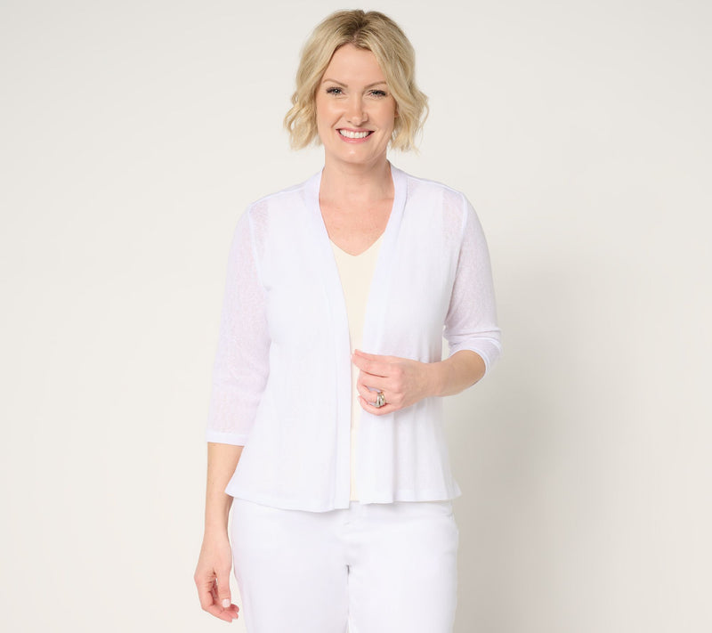 Denim & Co. Essentials 3/4 Sleeve Slub Knit Cardigan — View 19