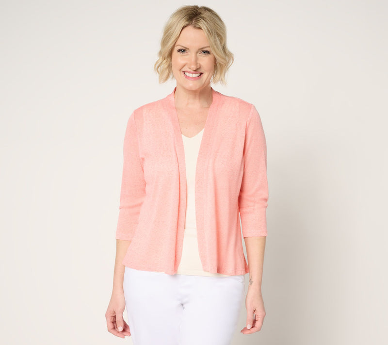 Denim & Co. Essentials 3/4 Sleeve Slub Knit Cardigan — View 21